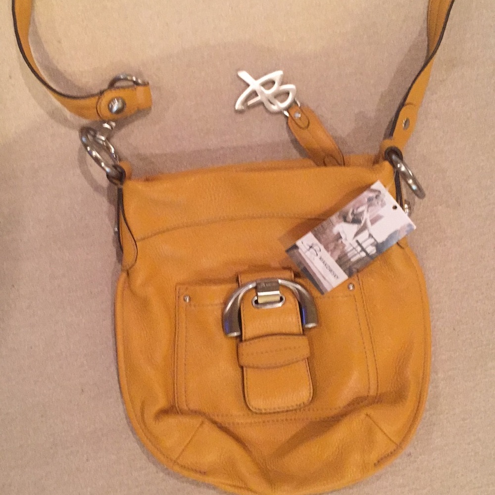 B Makowsky Yellow Leather Bag